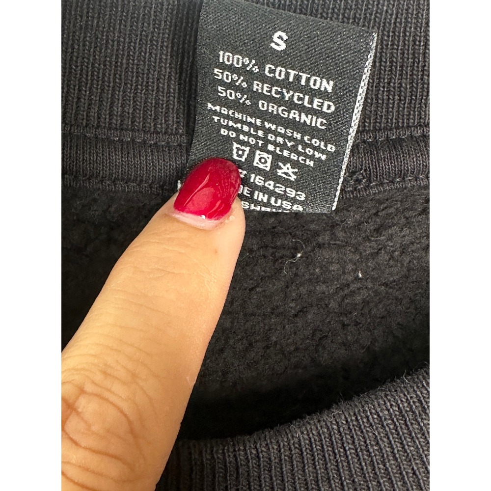 Pleasing Sweatshirt Small Black Logo Crewneck Organic Cotton Harry Styles Merch - Picture 6 of 6